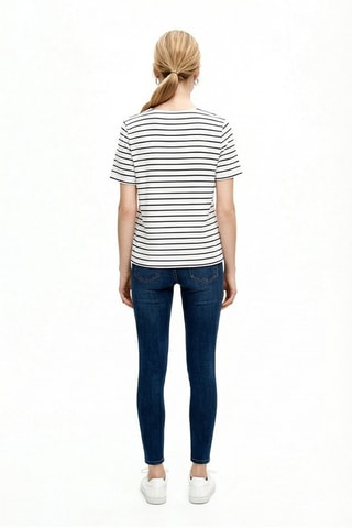 T-shirt - Ecru et bleu marine - Naf Naf