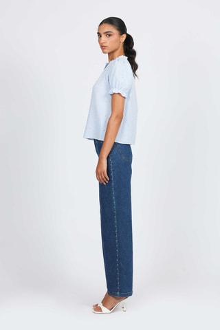 Blouse - Blanc et bleu clair - Naf Naf