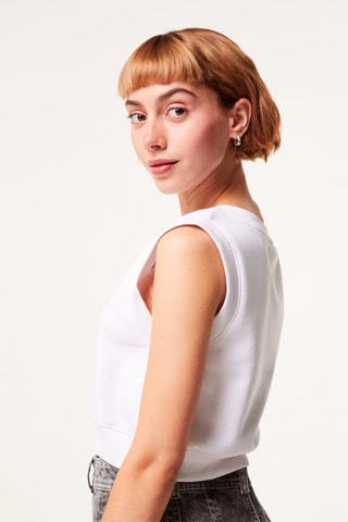 Sweat sans manches Blanc - Jennyfer