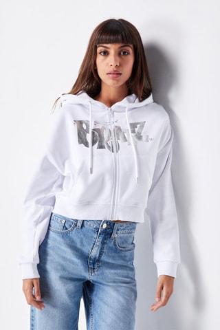 Sweat à capuche Blanc - Jennyfer