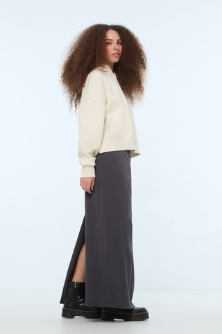 Jupe longue taille haute - Gris foncé - Jennyfer