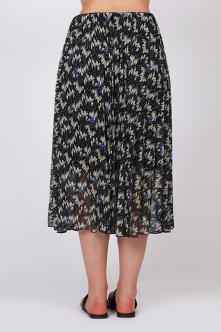 Jupe midi - Noir et bleu cobalt - Naf Naf