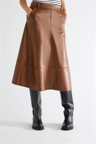 Jupe midi taille haute - Marron foncé - Naf Naf