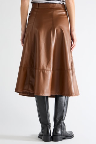 Jupe midi taille haute - Marron foncé - Naf Naf