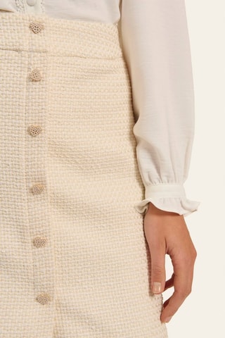 Jupe droite en tweed - Ecru - Naf Naf