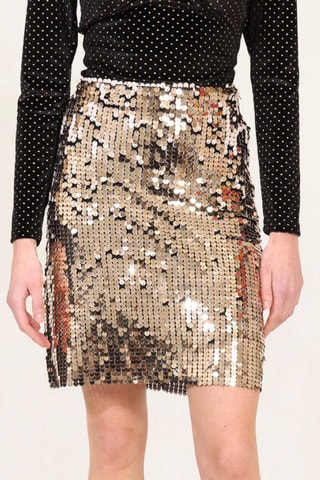 Jupe droite taille haute - Doré - Naf Naf