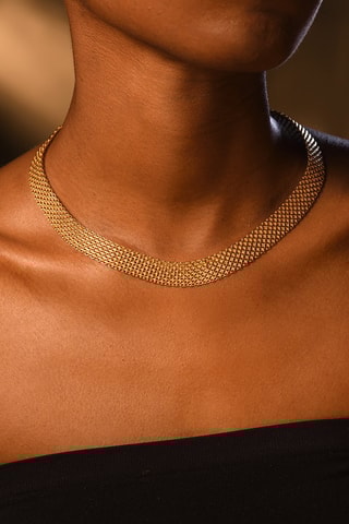 Colar Maille Plata Ouro amarelo