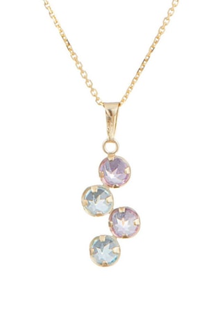 Pendente Quadra Ouro amarelo, ametistas e topázios