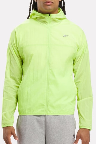 Veste de running à capuche - Vert fluo