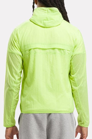 Veste de running à capuche - Vert fluo