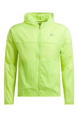 Veste de running à capuche - Vert fluo