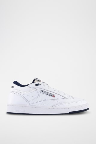 Chaussures de basketball en cuir Club C Mid II Vintag - Blanc