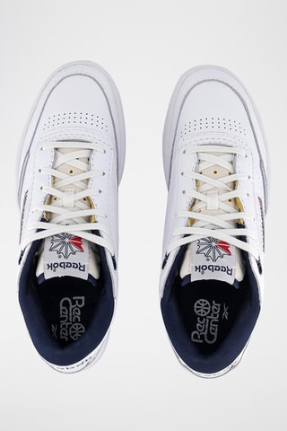 Chaussures de basketball en cuir Club C Mid II Vintag - Blanc