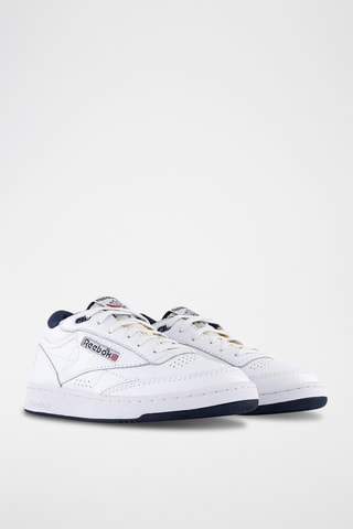 Chaussures de basketball en cuir Club C Mid II Vintag - Blanc