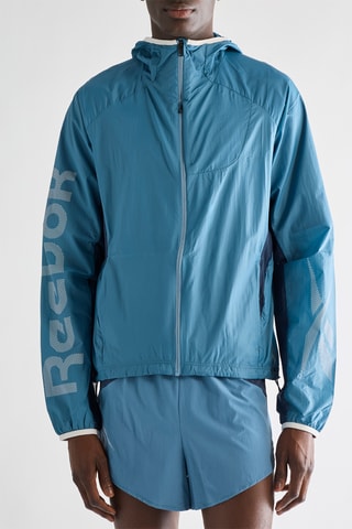 Veste de running à capuche - Bleu clair