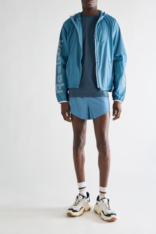 Veste de running à capuche - Bleu clair
