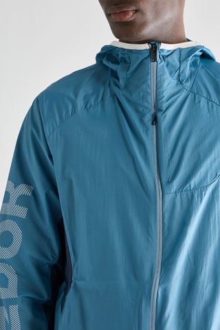 Veste de running à capuche - Bleu clair