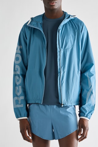 Veste de running à capuche - Bleu clair