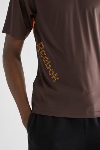 T-shirt de running - Marron foncé et moutarde