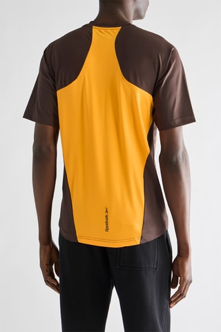 T-shirt de running - Marron foncé et moutarde