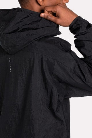 Coupe-vent de running  à capuche - Noir