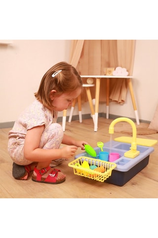 Kit vaisselle évier avec jet d'eau et égouttoir - Dès 3 ans