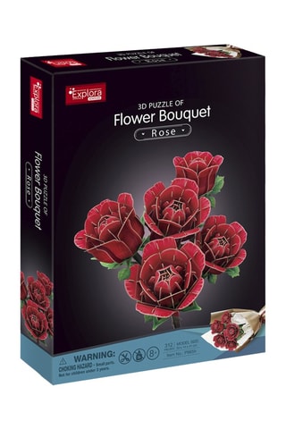 Maquette 3D Bouquet de fleurs rose - 312 pièces - Dès 8 ans
