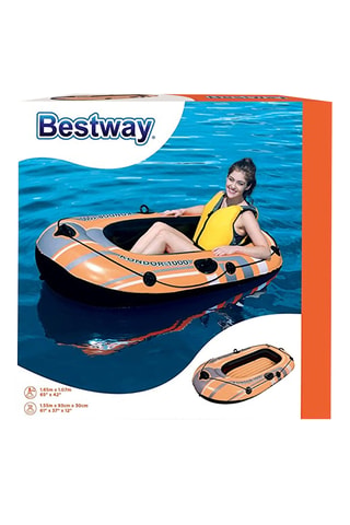Bateau gonflable - Orange et gris - Dès 14 ans - Jusqu'à 90 kg