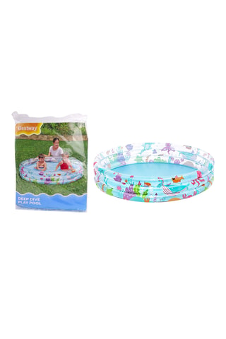 Piscinette gonflable - Transparent et bleu - Dès 2 ans - 282 l