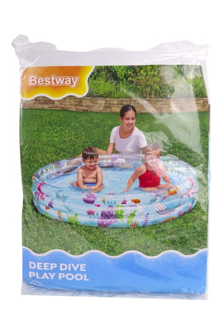 Piscinette gonflable - Transparent et bleu - Dès 2 ans - 282 l
