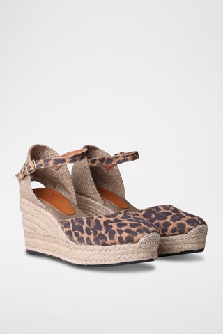 Alpargatas com cunha em couro Lagos - Castanho