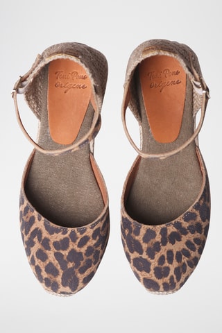 Alpargatas com cunha em couro Lagos - Castanho