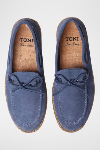 Sapatos de vela em nobuck Miquel - Azul