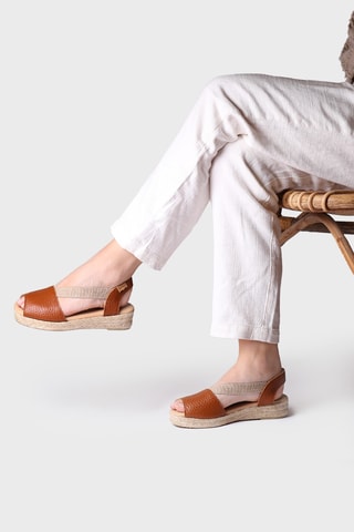 Alpargatas em couro Nuvol - Castanho