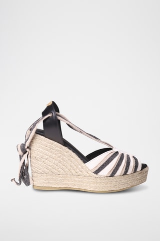 Sandálias com cunha Pals - Bege e preto