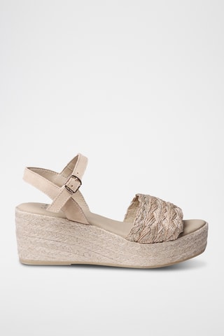 Sandálias com cunha Rocio - Bege