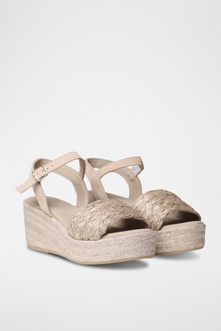 Sandálias com cunha Rocio - Bege