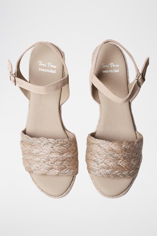 Sandálias com cunha Rocio - Bege