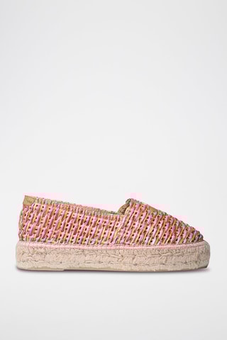 Alpargatas com plataforma Arlet-Cs - Rosa e verde - Multicor