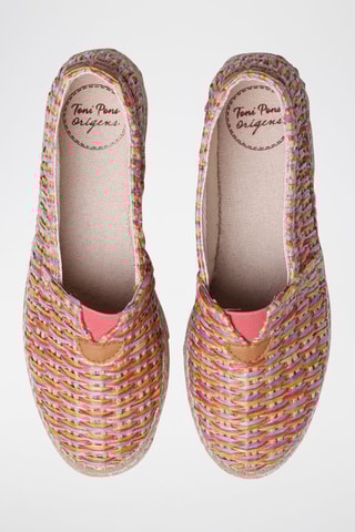 Alpargatas com plataforma Arlet-Cs - Rosa e verde - Multicor