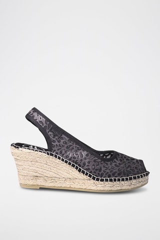 Alpargatas com cunha Preto - Preto