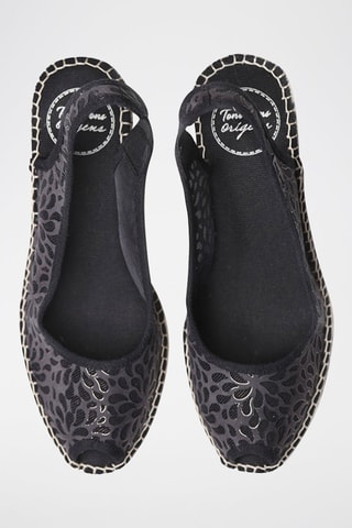 Alpargatas com cunha Preto - Preto