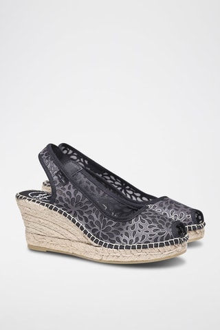 Alpargatas com cunha Preto - Preto