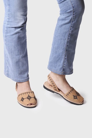 Sandálias avarca Bege - Castanho