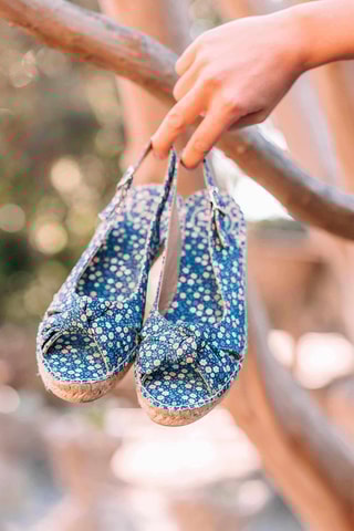 Alpargatas com cunha Azul - Azul