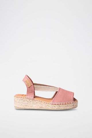 Alpargatas com cunha em couro Rosa - Rosa