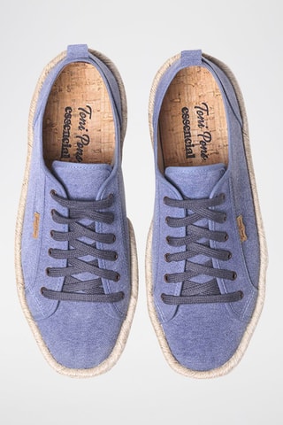 Sapatilhas Jordina - Caqui - Azul-claro