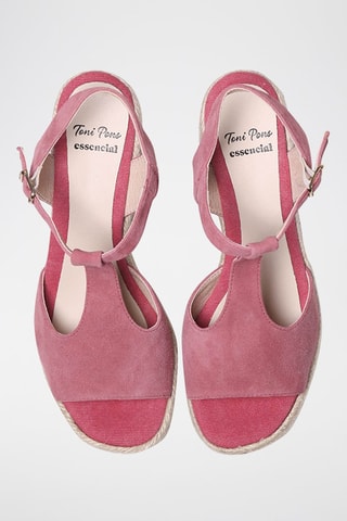 Sandálias com salto em couro Kely-A - Rosa - Rosa