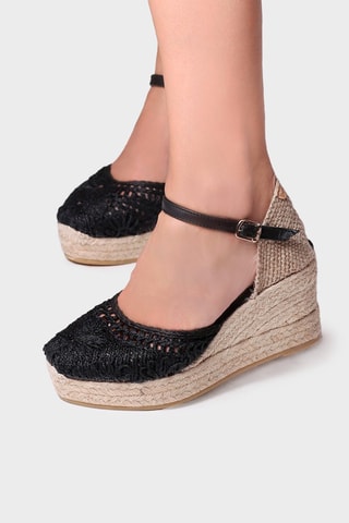 Alpargatas com cunha Lovina - Preto - Preto