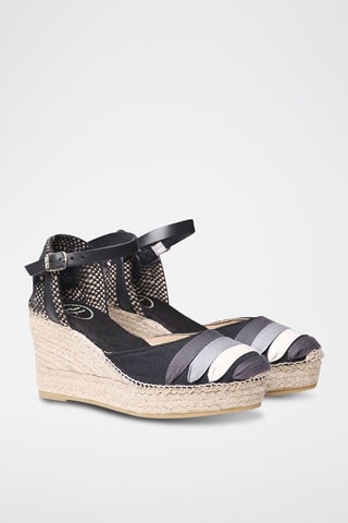 Alpargatas com cunha Preto - Preto